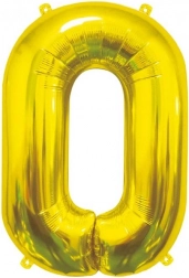 Balon foliowy cyfra 0 złoty 85 cm GoDan
