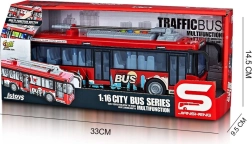 Zabawka trolejbus ze świetlnymi i dźwiękowymi efektami