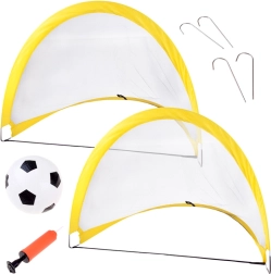 Samorozkładające się bramki piłkarskie x2 z siatką i piłką