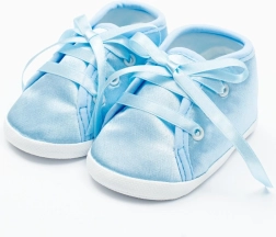 Satynowe buciki niemowlęce New Baby niebieskie