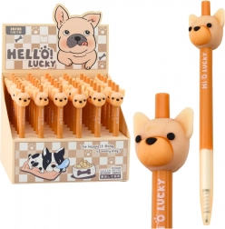 Długopis żelowy z motywem psa, niebieski tusz, 0,5 mm