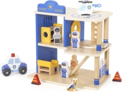 VIGA drewniana stacja policyjna z 3 piętrami i akcesoriami