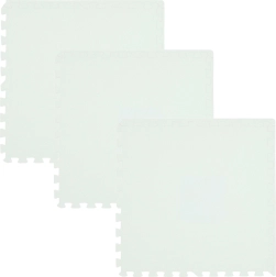 Piankowa mata podłogowa HUMBI 180 × 60, duże wodoodporne puzzle, bezpieczna dla dzieci, biała (3 szt.)