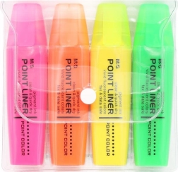 Zakreślacze M&G Neon z zapachem, zestaw 4 kolorów