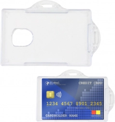 Przezroczyste poziome etui na identyfikator z twardego plastiku