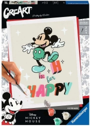 Malowanie po numerach RAVENSBURGER CreArt – MICKEY MOUSE: H is for Happy, 13 × 18 cm