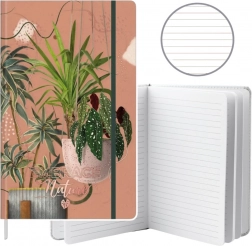 Notatnik w linie z motywem liści A5