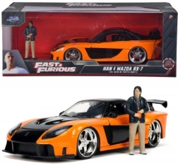 Model samochodu Szybcy i Wściekli 1997 Mazda RX-7 z figurką Han Lue