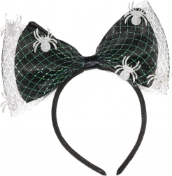 Opaska z kokardą i pająkami