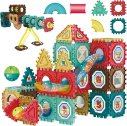 Magnetyczne klocki 3D – tor kulkowy 68 elementów WOOPIE