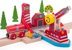 Drewniany zestaw ratowniczy Bigjigs Rail Straż Pożarna