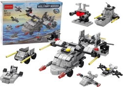 Klocki Konstrukcyjne Śmigłowiec 6w1 Zestaw majsterkowicza pojazdy 117 elementów.