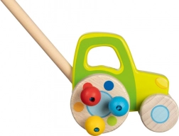 Drewniany traktor na patyku dla dzieci GOKI