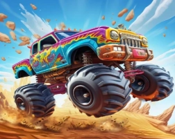 Diamentowe malowanie monster truck 30 × 40 cm