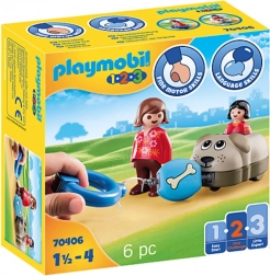 Playmobil szczeniak na kółkach – wózek, figurki i klocki
