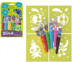 Pisaki dmuchane z szablonami Lilo & Stitch, zestaw 6 sztuk w pudełku 12 × 19 cm