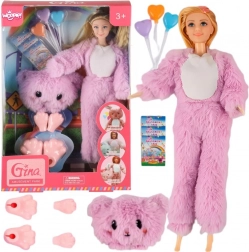 Woopie Royal lalka w kostiumie różowego misia – park rozrywki