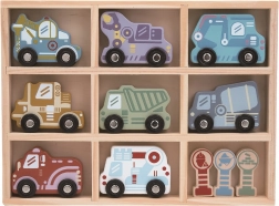 Zestaw drewnianych autek z półką 2Kids Toys