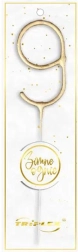 Zimna ognień cyfra 9, 16,5 cm, złota