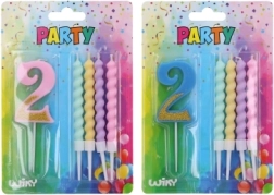 świeczka imprezowa numer 2 i 4 świeczki