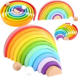 Drewniana tęcza do układania XL Montessori Small Foot