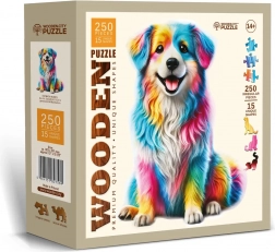 Drewniane puzzle Tęczowy Pies 250 elementów
