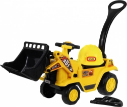 Dziecięcy buldożer pedałowy z kaskiem