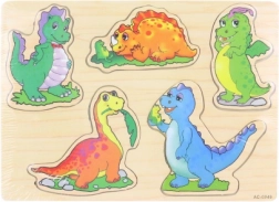 Drewniana układanka dinozaury