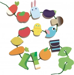 przeplatanka ogródek Vilac – drewniana nawlekanka rozwijająca małą motorykę