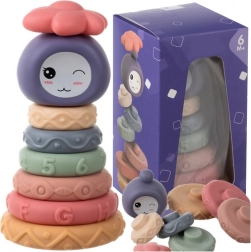 Sensoryczne miękkie klocki do budowania dla niemowląt, wieża MONTESSORI, 8 elementów