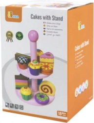 Drewniane babeczki ze stojakiem