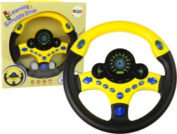 Interaktywna żółta kierownica – dziecięcy symulator jazdy z dźwiękami i światłami