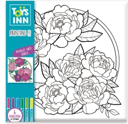 Obrazek do kolorowania z markerami kwiaty