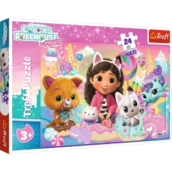 Puzzle 24 maxi – koci świat GABBY TREFL