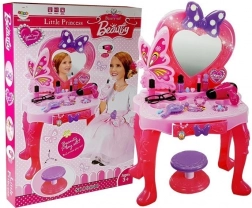 Dziecięca toaletka z lustrzanym sercem i akcesoriami