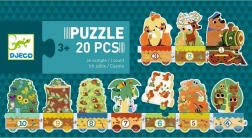 Djeco puzzle pociąg ze zwierzątkami i liczbami 20 elementów