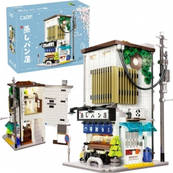 Klocki CaDA japoński sklep z parowanymi bułeczkami z oświetleniem LED, 1108 elementów