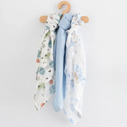 bawełniane pieluszki z nadrukiem dla chłopców 70 × 80 cm, 3 szt.