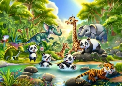 Puzzle Panda kąpiel 50 elementów