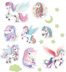 Świecąca dekoracja ścienna jednorożce