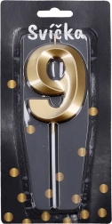 Złota imprezowa świeczka – numer 9