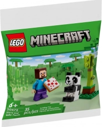 Klocki Minecraft Steve i mała panda