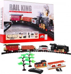 Zdalnie sterowana dziecięca kolejka z światłami i dymem 3+