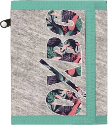 Tekstylny portfel OXY Grey Tropical z rzepem