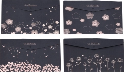 plastowa teczka na dokumenty z zatrzaskiem 33 × 23 cm – kwiecisty motyw