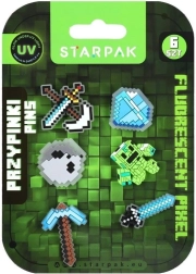 Gumowe przypinki Pixel Fluo – zestaw 6 szt.