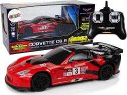 Sportowy samochód R/C 1:24 Corvette C6.R czerwone z oświetleniem