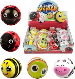 piłeczka skacząca ze zwierzątkami 6 cm z gumy