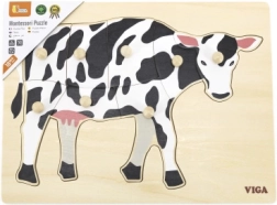 Drewniana wkładanka Montessori – krowa VIGA