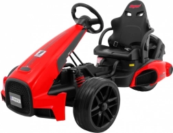 Elektryczny gokart dziecięcy XR-1 czerwony z regulowaną kierownicą i sportowym fotelem